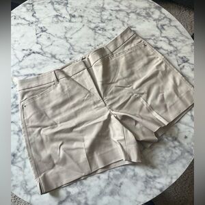 White House Black Market Tan Bermuda Shorts Classic Cotton Blend